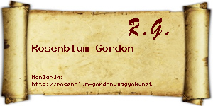 Rosenblum Gordon névjegykártya